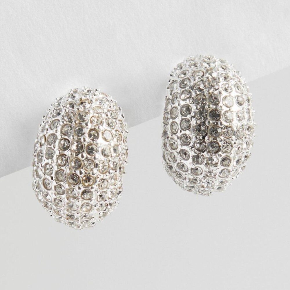 TORRID Silver Pave Dome Earrings NEW